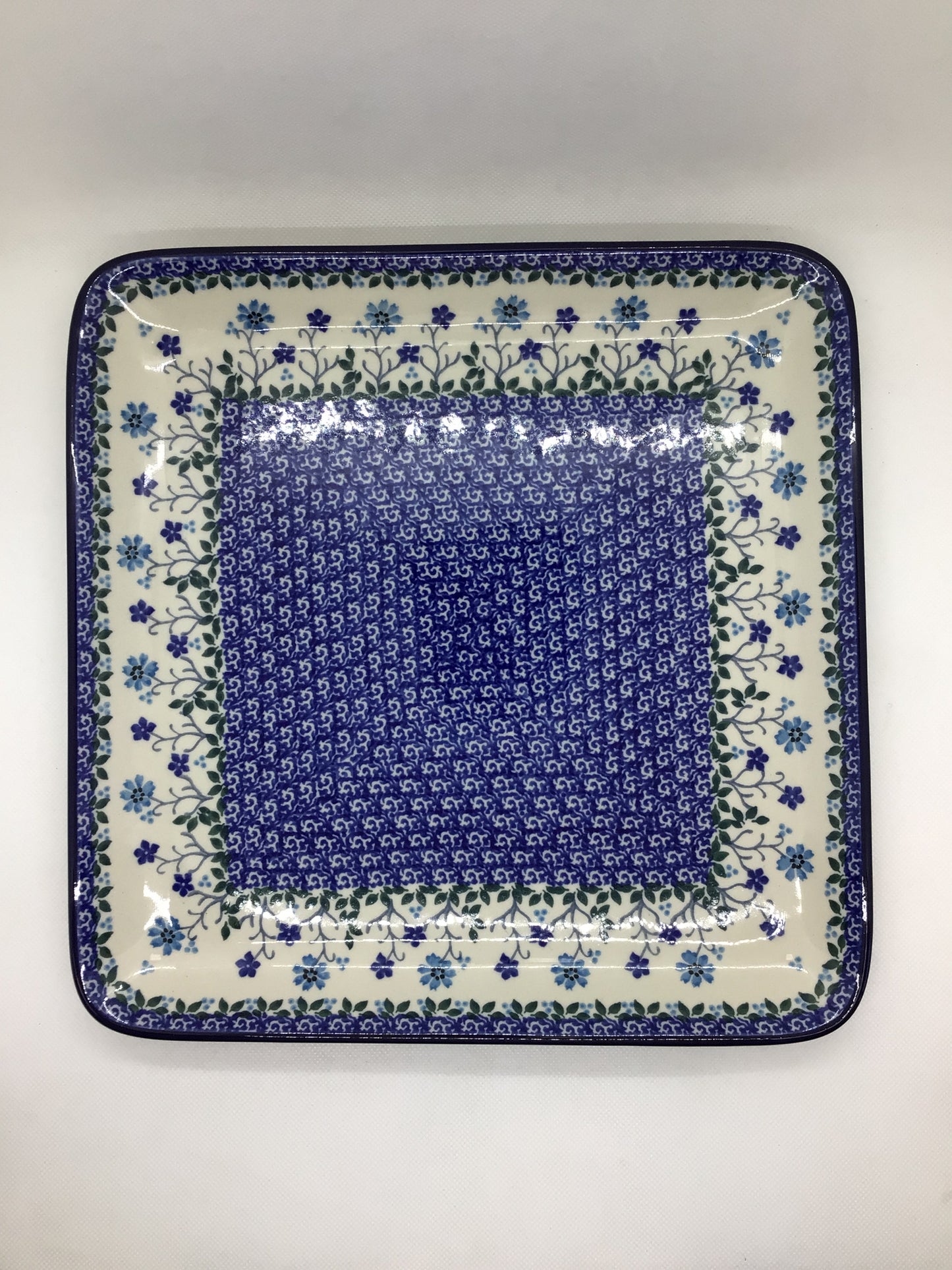 Georgia Blue Square Plate 11"