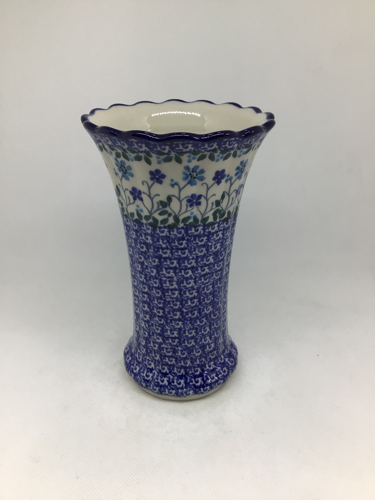 Georgia Blue Fluted Vase 7"