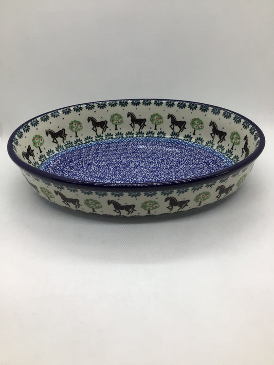 Brown Horse Oval Baker 10.5"