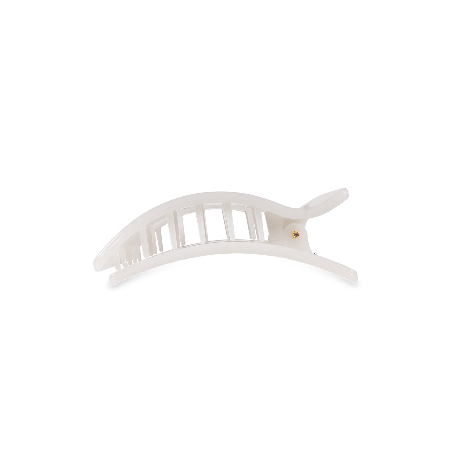 TELETIES - Flat Rectangle Hair Clip | Small | Coconut White