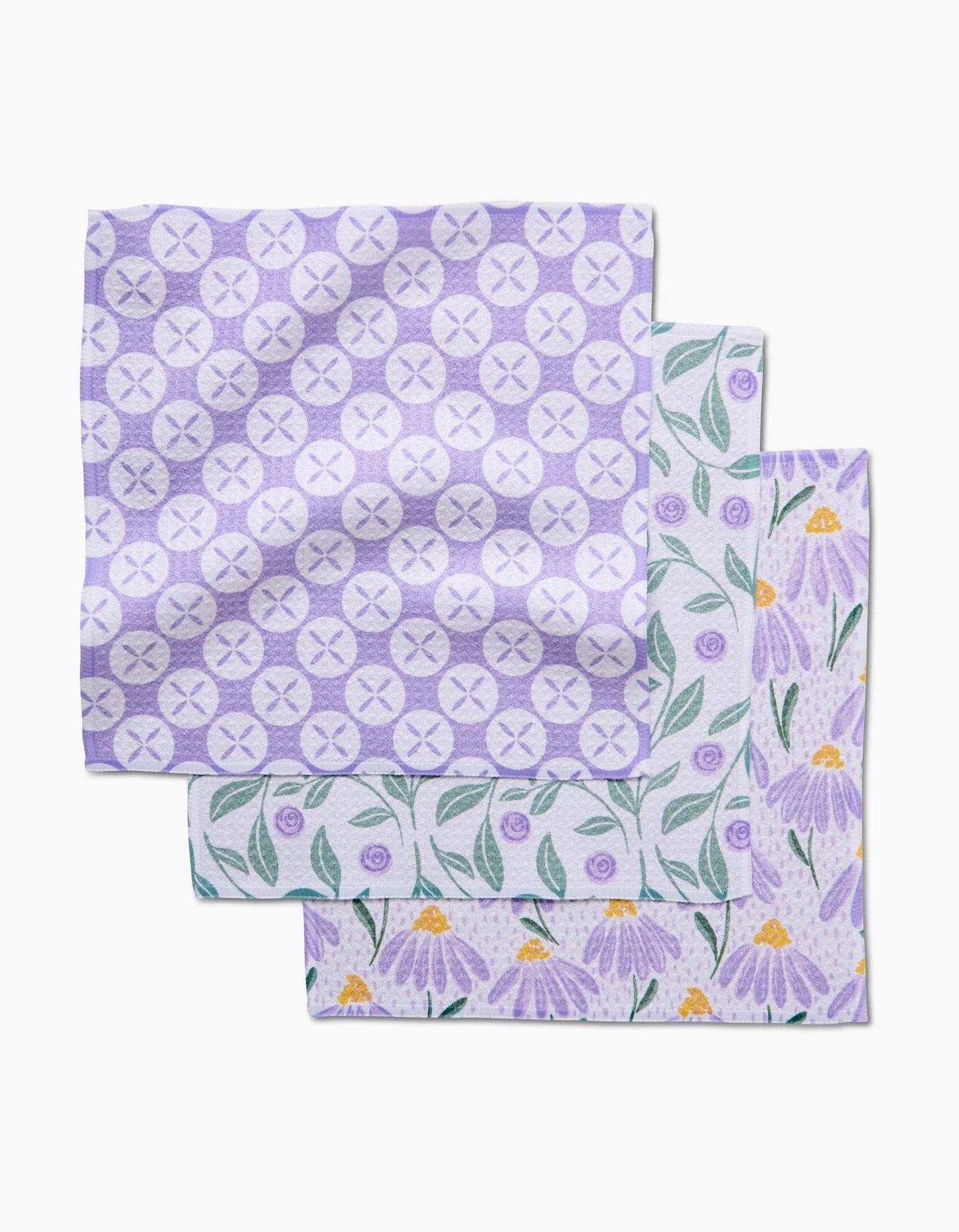 Button Vines and Daisies Dishcloth Set