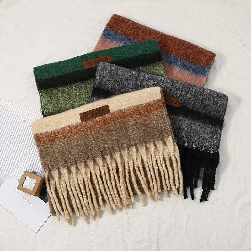 SueSilkHK - Striped Scarf