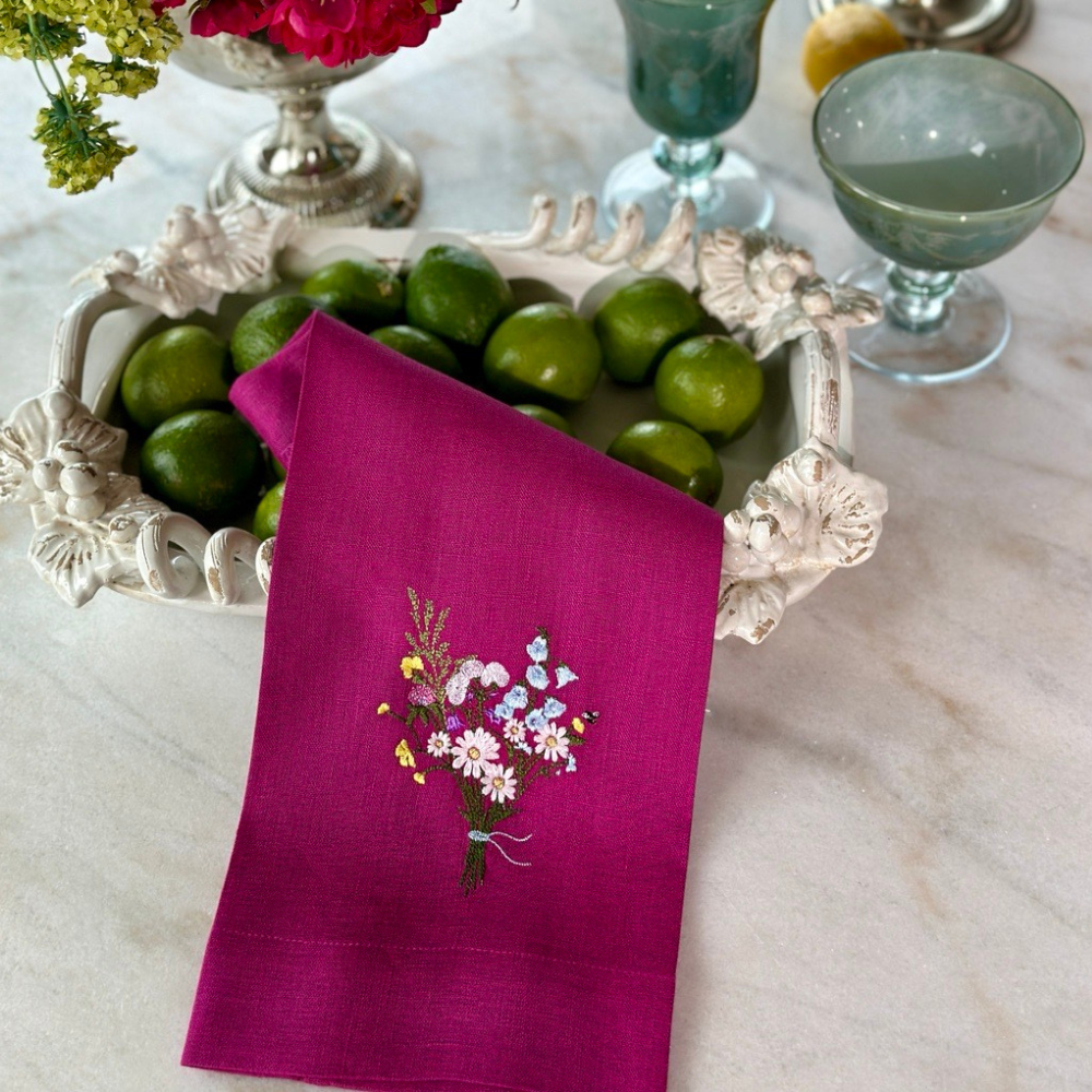 Arte Italica & Crown Linen Designs - Wildflower Bouquet Linen Towel