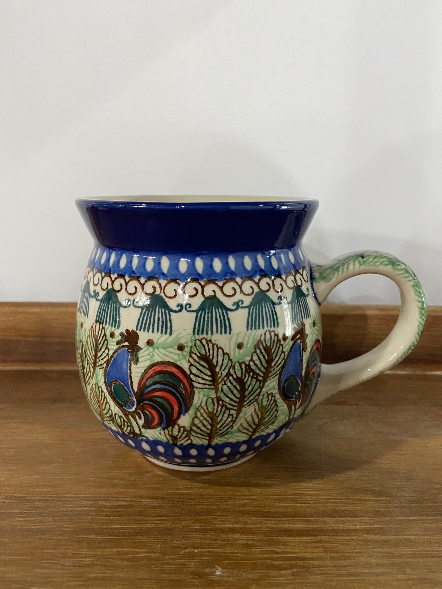 U2664 Blue Rooster Bubble Mug 16 oz.