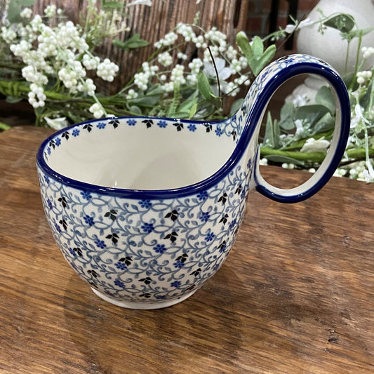China Flower Bowl w/ Loop Handle