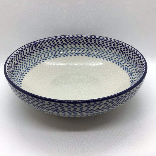 Blue Wreath Shallow Serving Bowl 9"