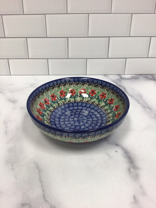Red Daisies Shallow Cereal Bowl 7"