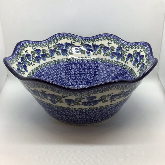 Winter Viola Wavy Edge Bowl 12"