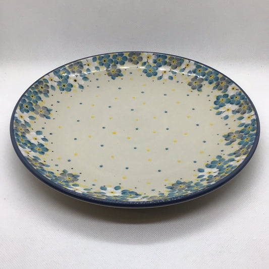 Aqua Flowers Dinner Plate
