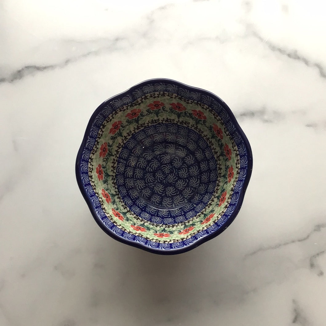 Red Daisies Ruffle Edge Bowl 6