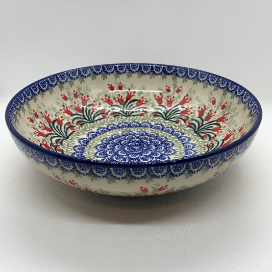 Crimson Bells Shallow Serving Bowl 9"