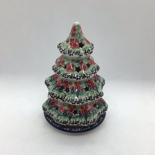 Red Daisies Christmas Tree Luminary 6"