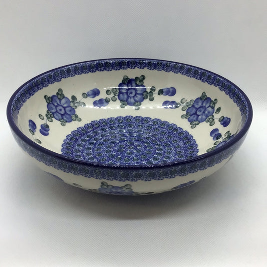 Blue Poppy Shallow Serving Bowl 9"