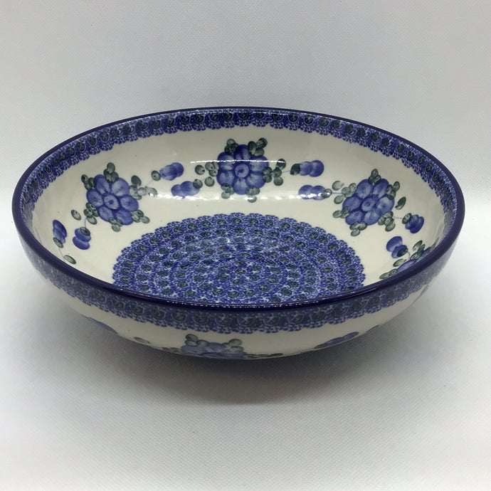 Blue Poppy Shallow Serving Bowl 9