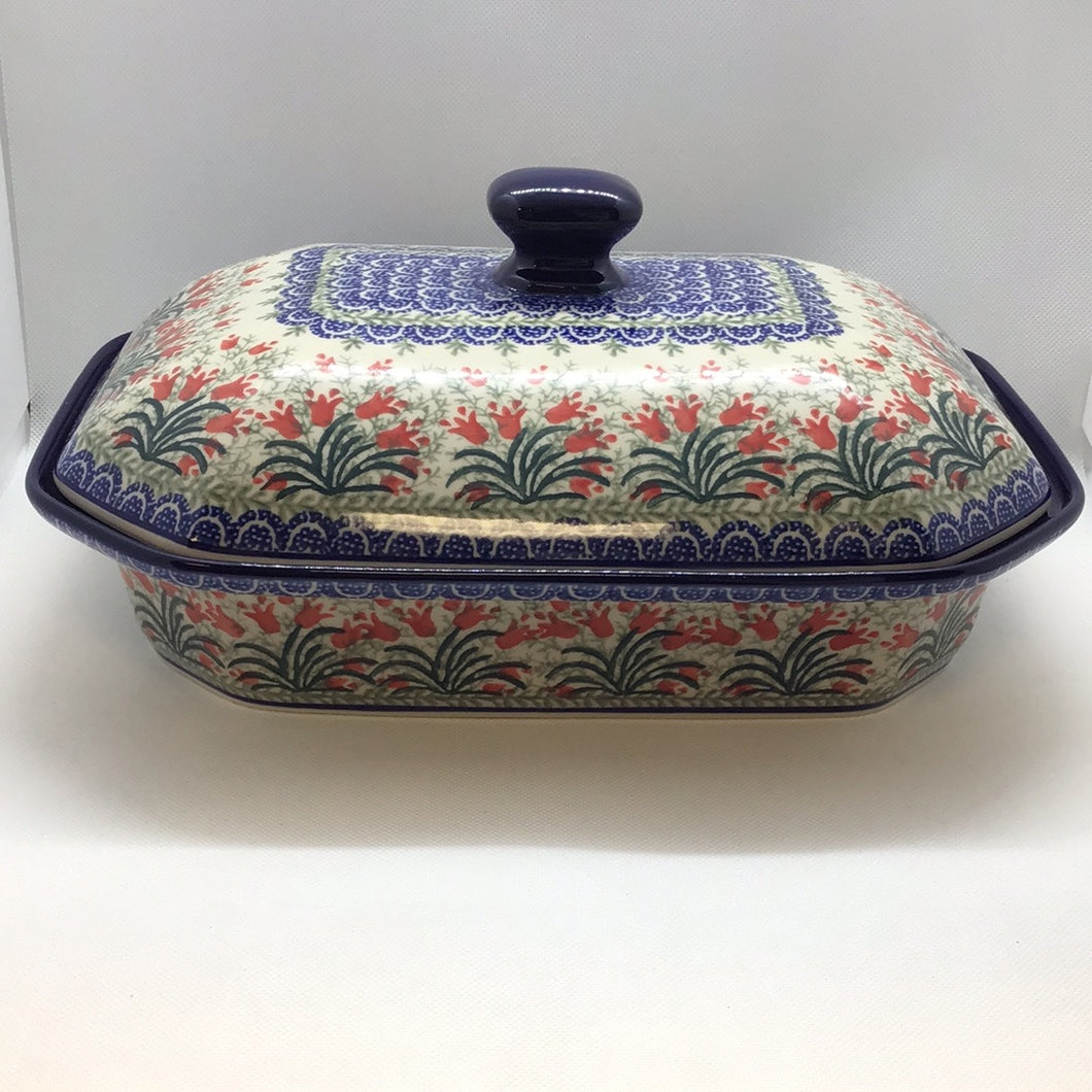 Crimson Bells Covered Rectangular Casserole