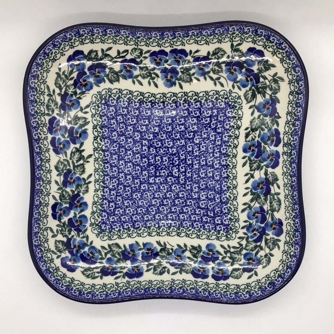Winter Viola Square Fluted Tray