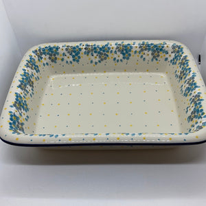 Aqua Flowers Lasagna Baker