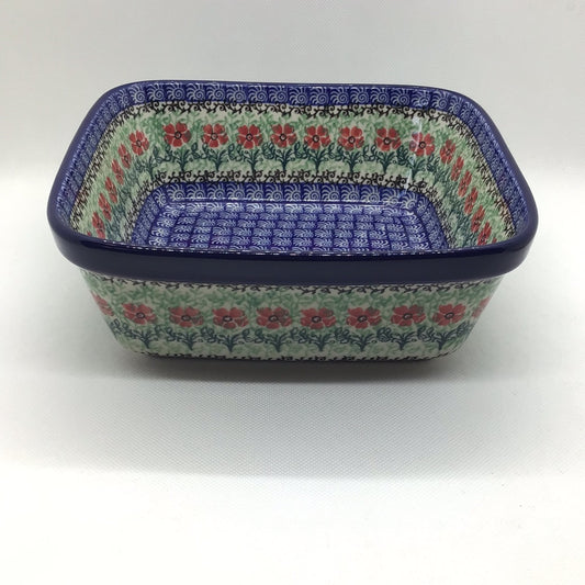 Red Daisies Square Baker 8"