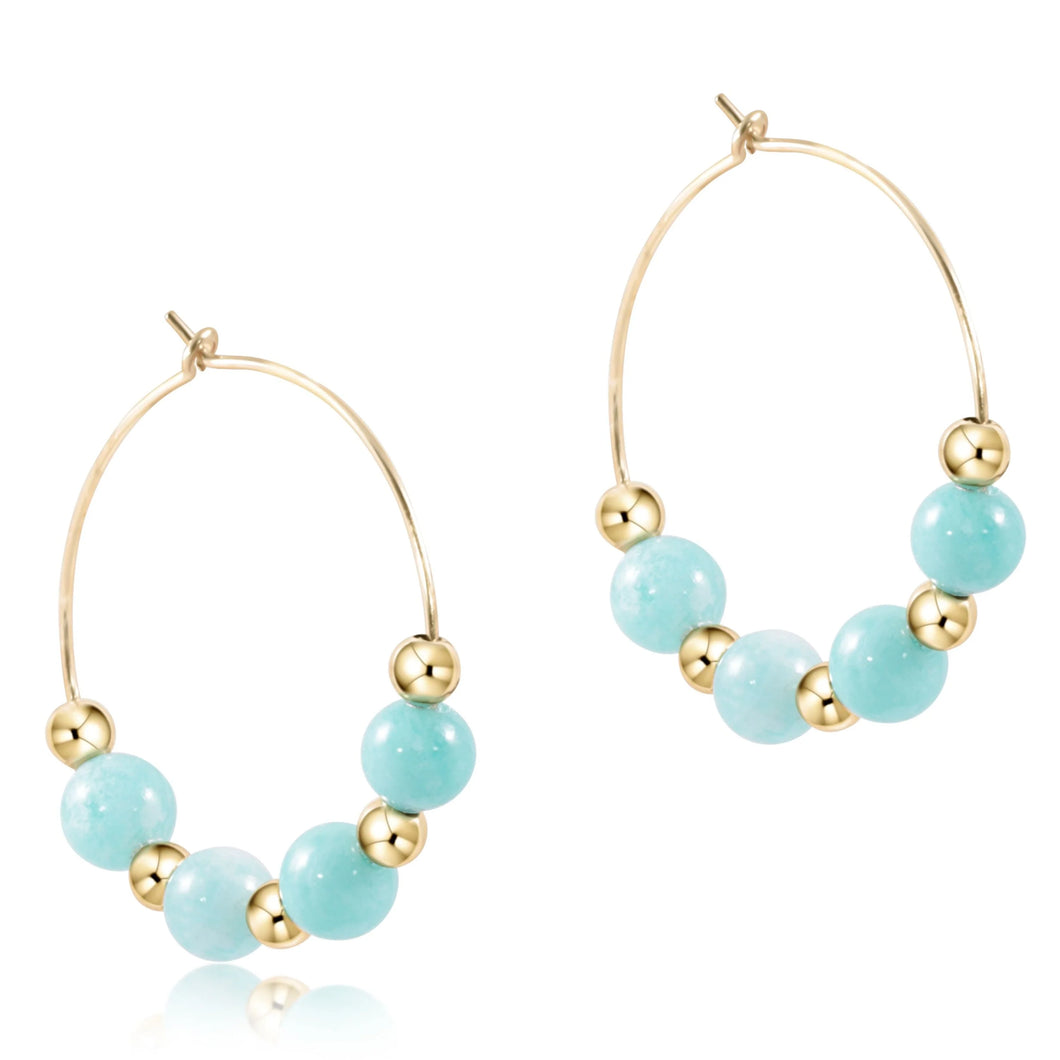 ENewton Beaded Grateful Bliss Gemstone Hoop Collection 1.25