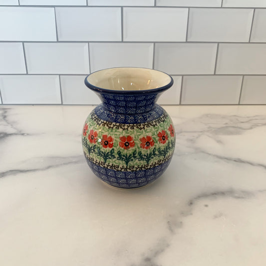 Red Daisies Bubble Vase