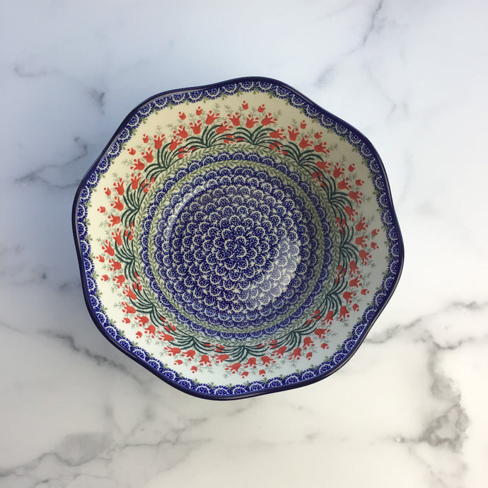 Crimson Bells Wavy Edge Bowl 10