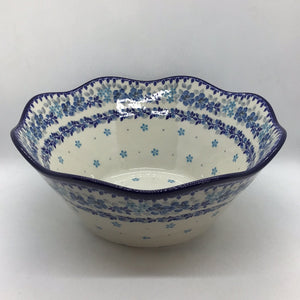 Blue Flax Wavy Edge Bowl 10"
