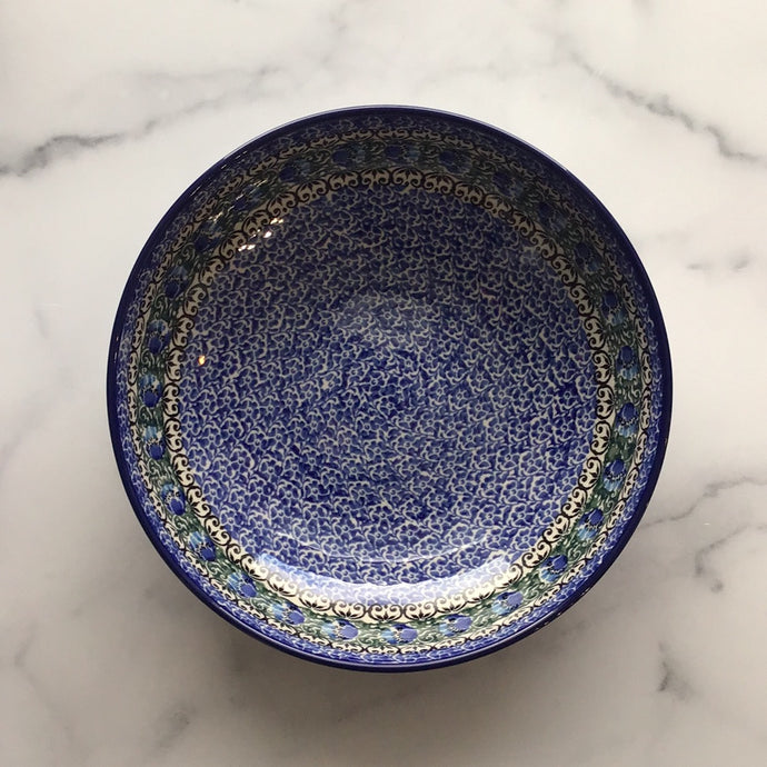 Peacock Feather Shallow Serving Bowl 9
