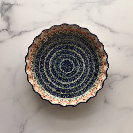 Red Poppies Fluted Pie Plate 10"
