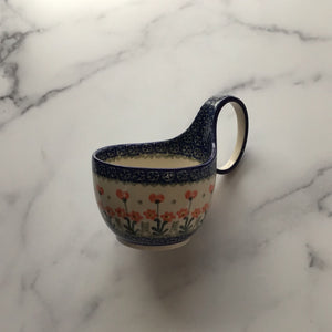 Red Poppies Bowl w/Loop Handle