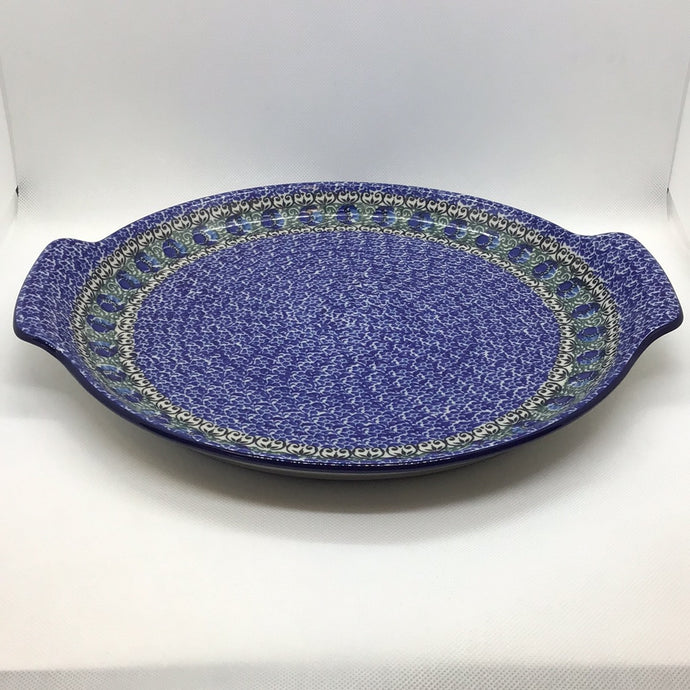 Peacock Feather Round Platter 12