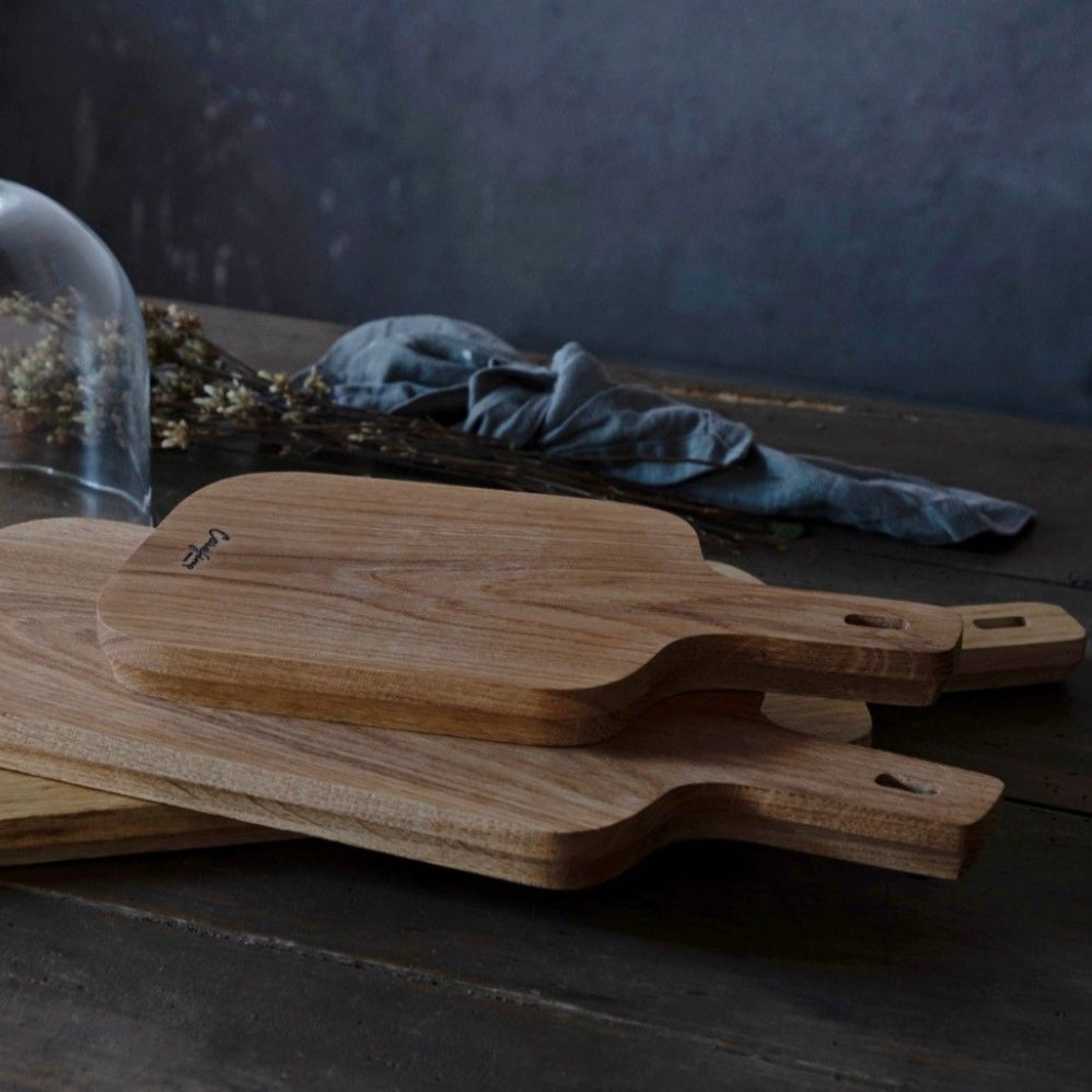 Oak Wood Rectangular Serving Board w/ Handles