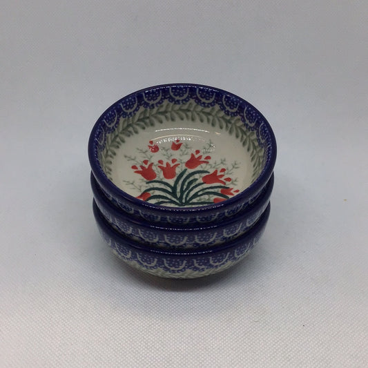 Crimson Bells Tiny Round Bowl 3.5"