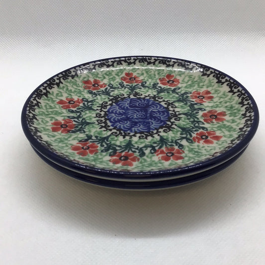 Red Daisies Bread Plate 5"