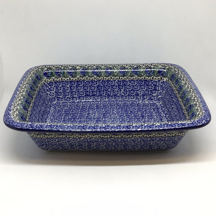 Peacock Feather Rectangular Baker w/Rim 9x11