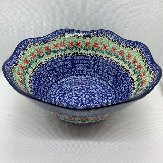 Red Daisies Wavy Edge Bowl 10