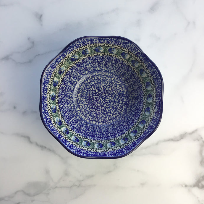 Peacock Feather Wavy Edge Bowl 8