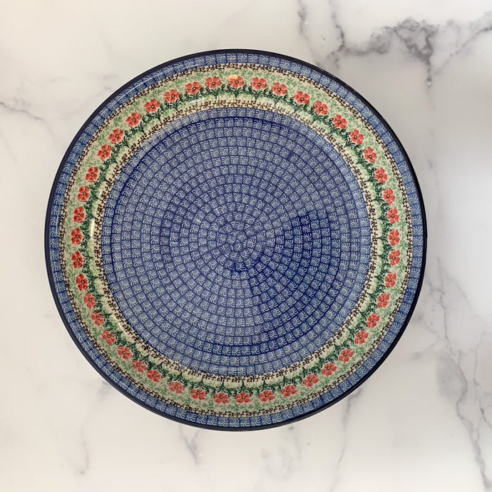Red Daisies Shallow Serving Bowl