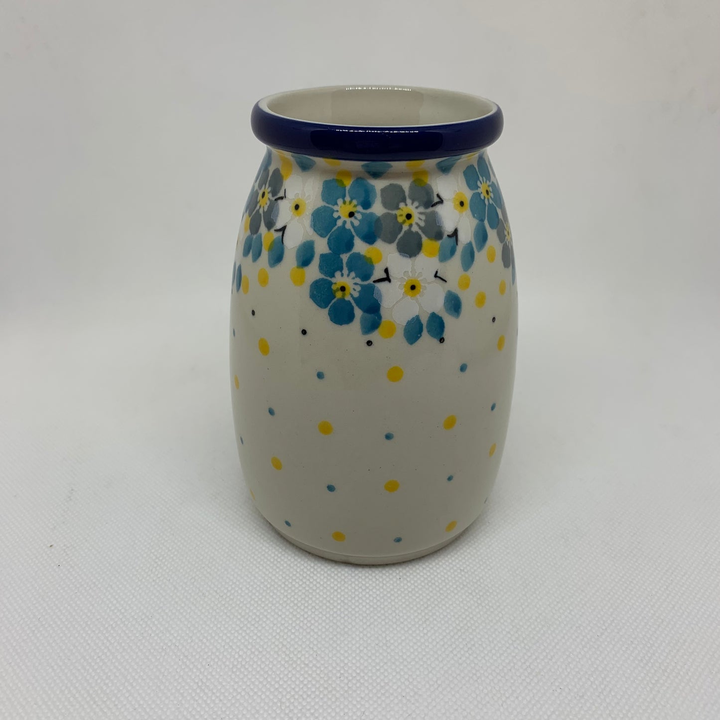 Aqua Flowers Milk Bottle Vase