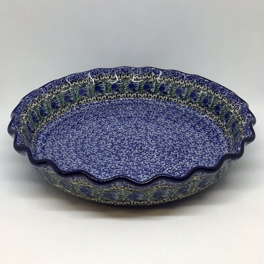 Peacock Feather Fluted Pie Plate 10"
